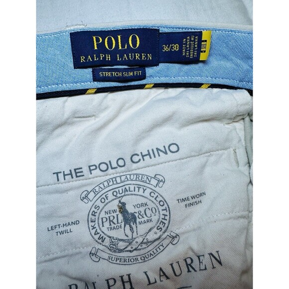 Polo Ralph Lauren Stretch Slim Fit Khaki Chino Twill Pants Men's 36 X 30 - Picture 6 of 11